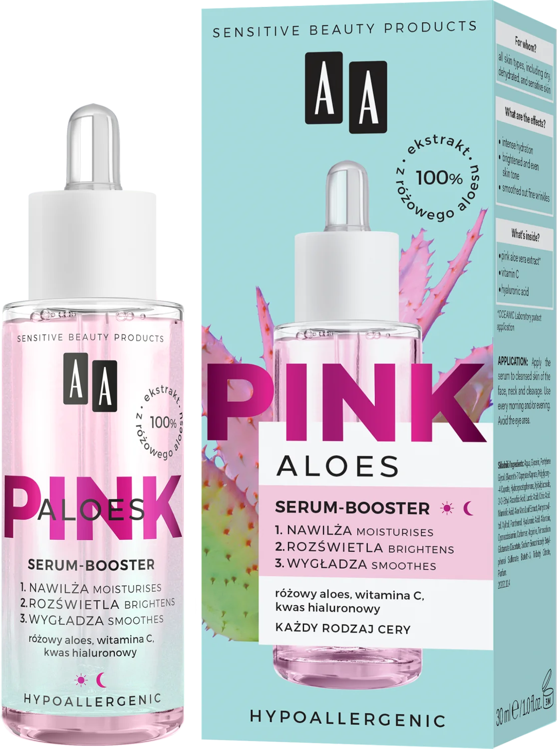 AA ALOES PINK Serum-booster na dzień i na noc, 40 ml