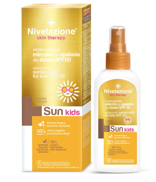 Nivelazione skin therapy Sun Wodoodporne mleczko do opalania dla dzieci SPF 50, 150 ml