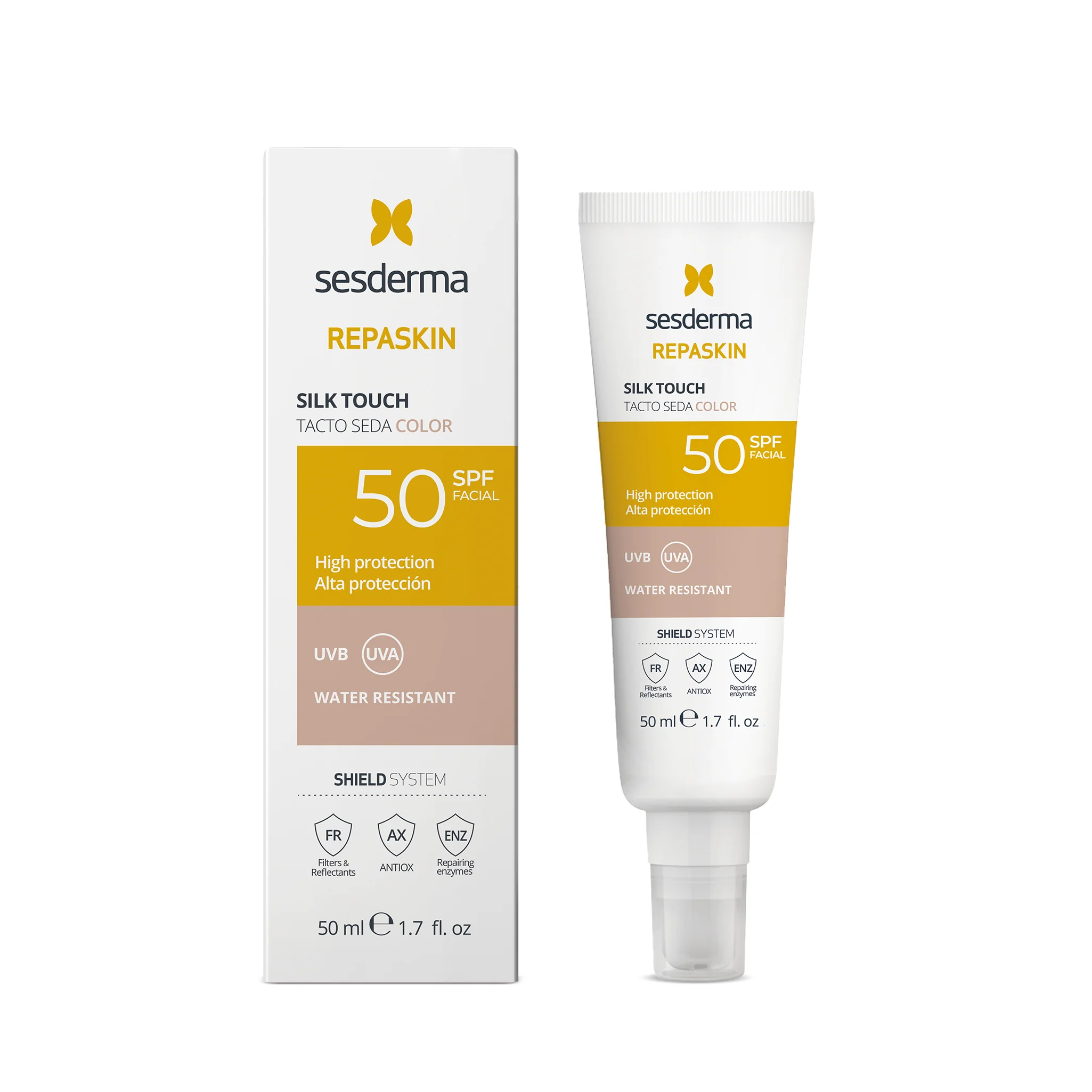 Sesderma Repaskin Silk Touch Color koloryzujący krem do twarzy SPF 50, 50 ml