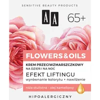AA FLOWERS & OILS 65+  krem przeciwzmarszczkowy na dzień i na noc,  15 ml