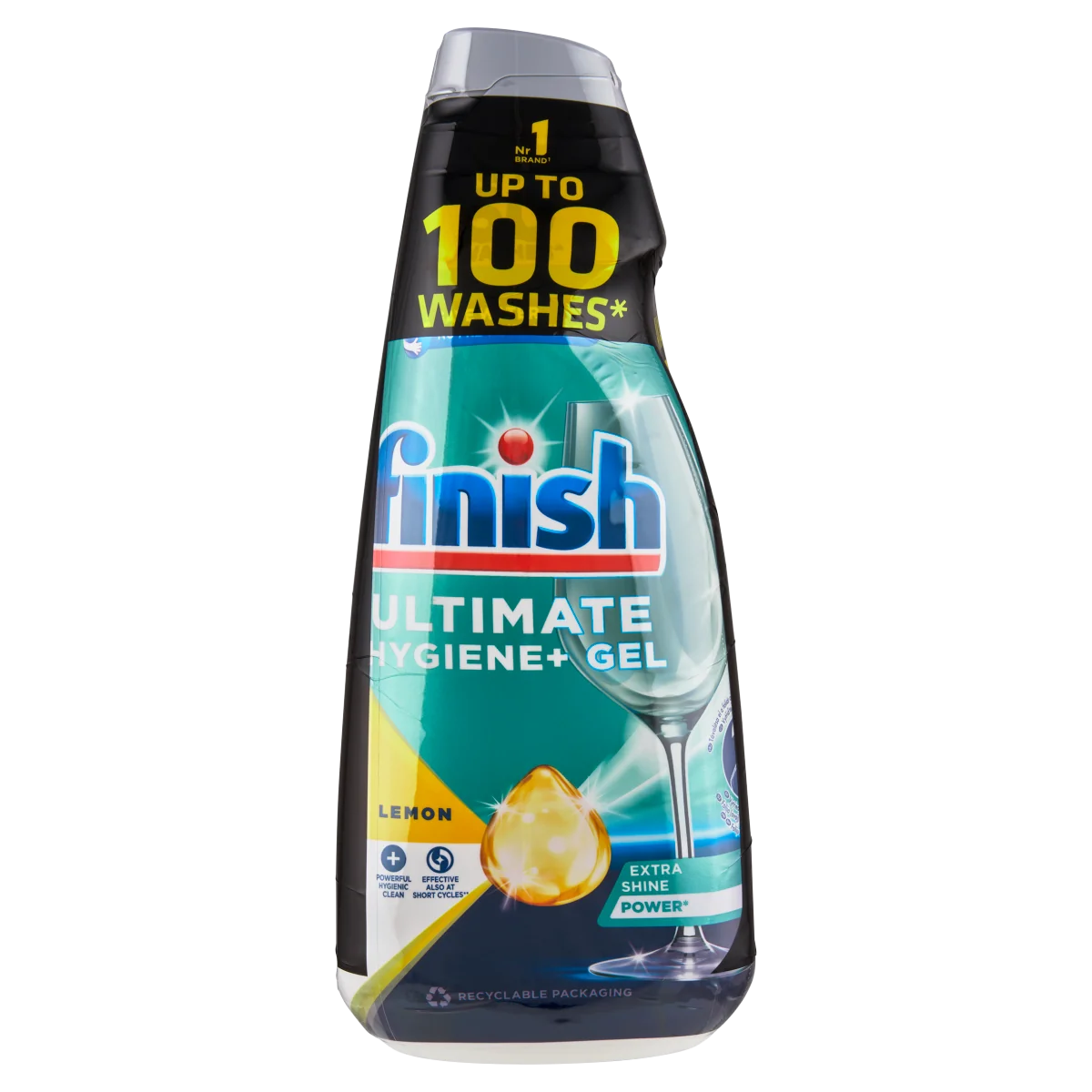 Finish Ultimate Hygiene+ żel do zmywarki Lemon, 2 x 1 l