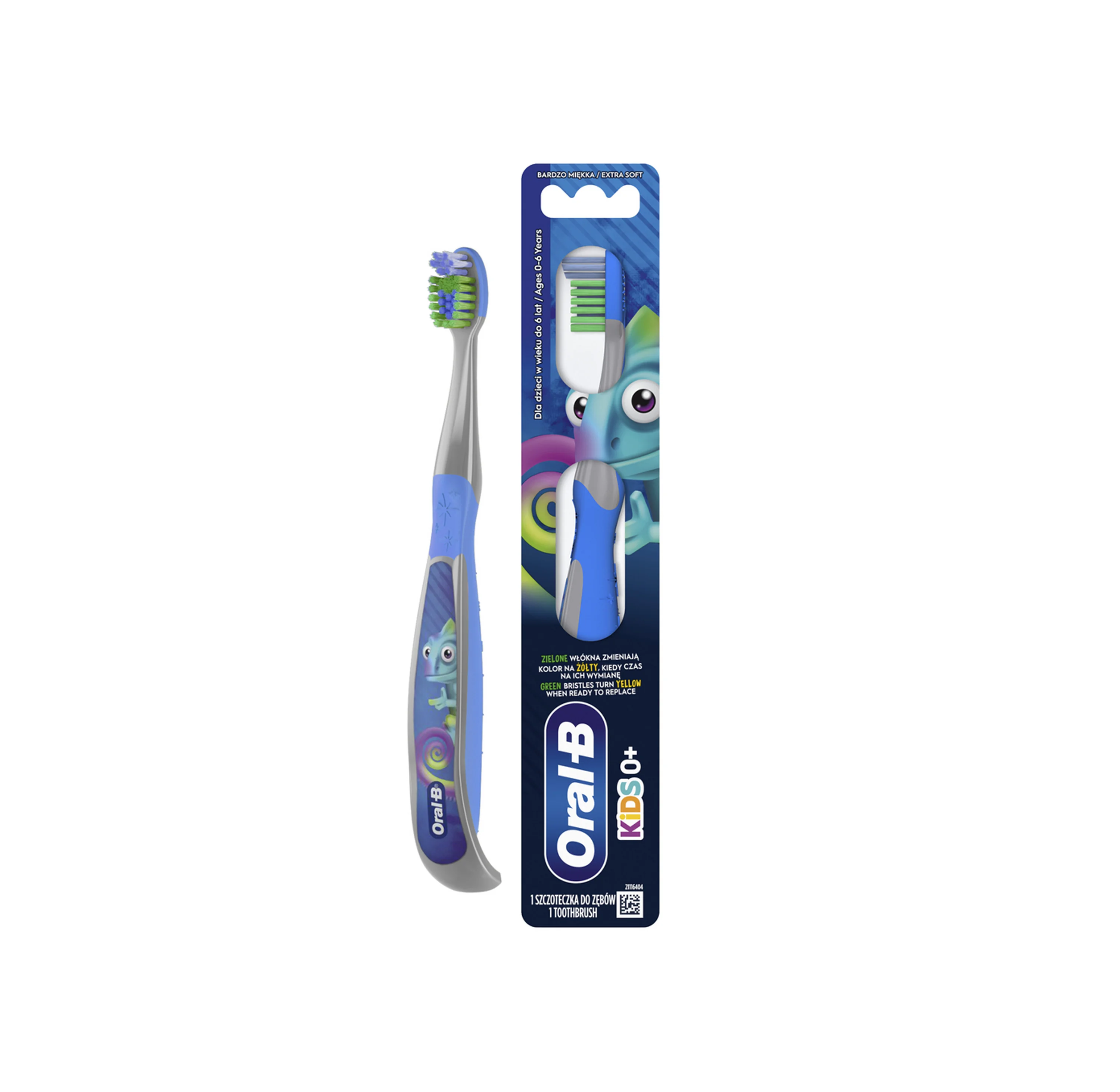 Oral-B Kids 0+ manualna szczoteczka do zębów – wyjątkowo miękkie włókna 0–6 lat, 1 sztuka