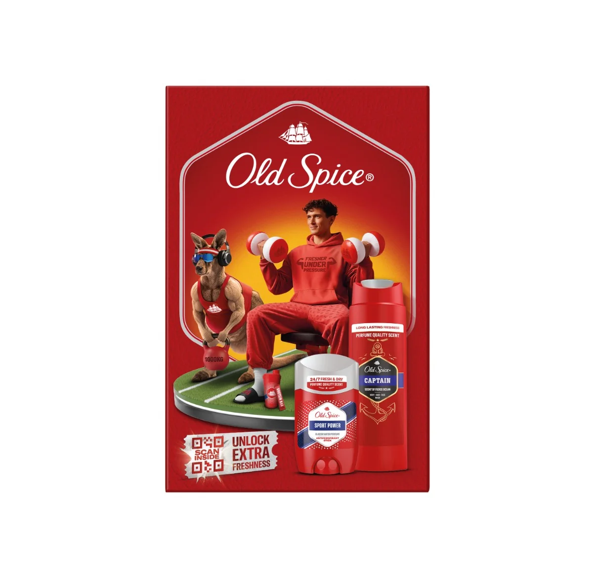 Old Spice Sport Power Zestaw Podarunkowy antyperspirant w sztyfcie, 50 ml + żel pod prysznic, 250 ml
