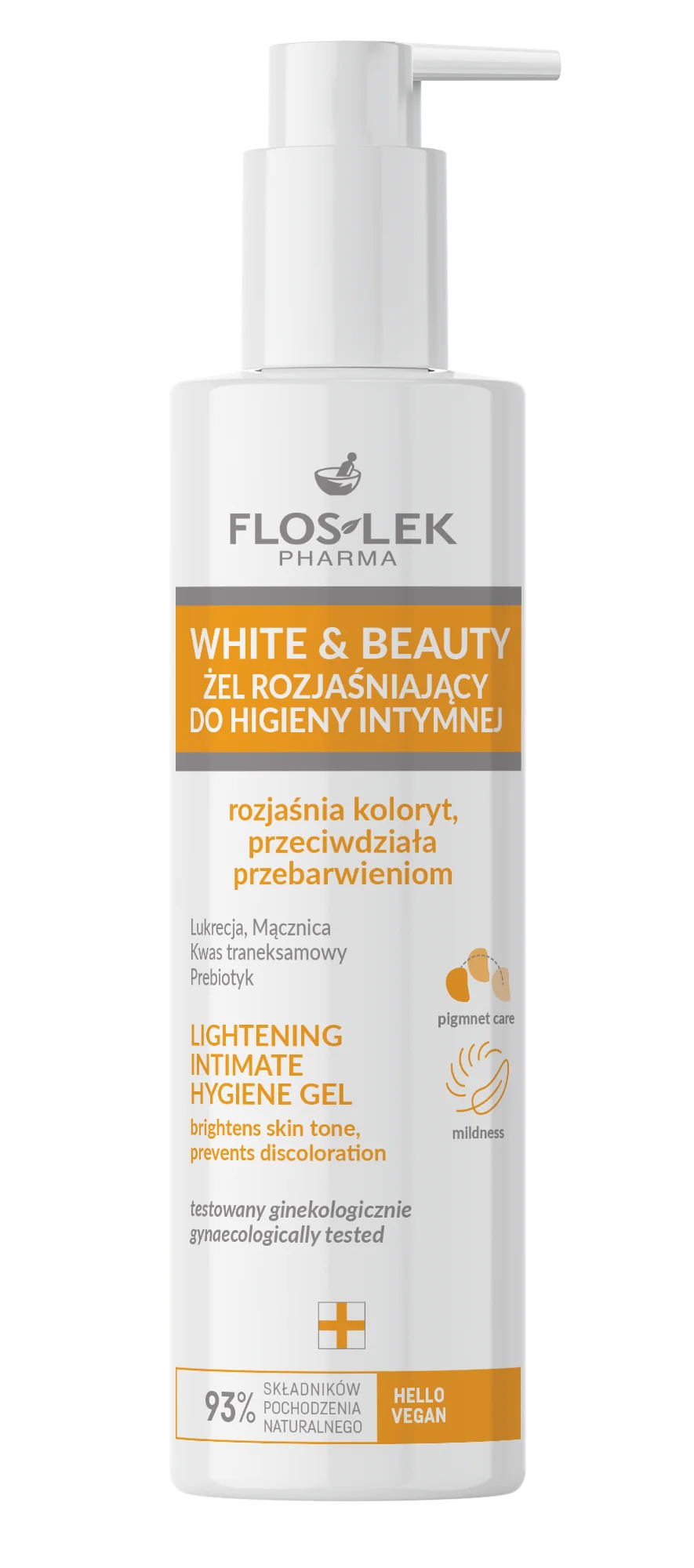 Floslek WHITE & BEAUTY żel rozjaśniający do higieny intymnej, 225 ml