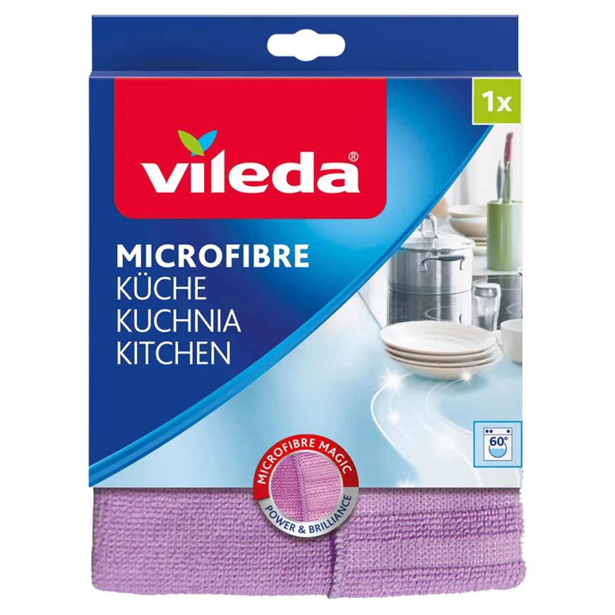 Vileda Microfibre ściereczka kuchenna 2 w 1, 1 sztuka