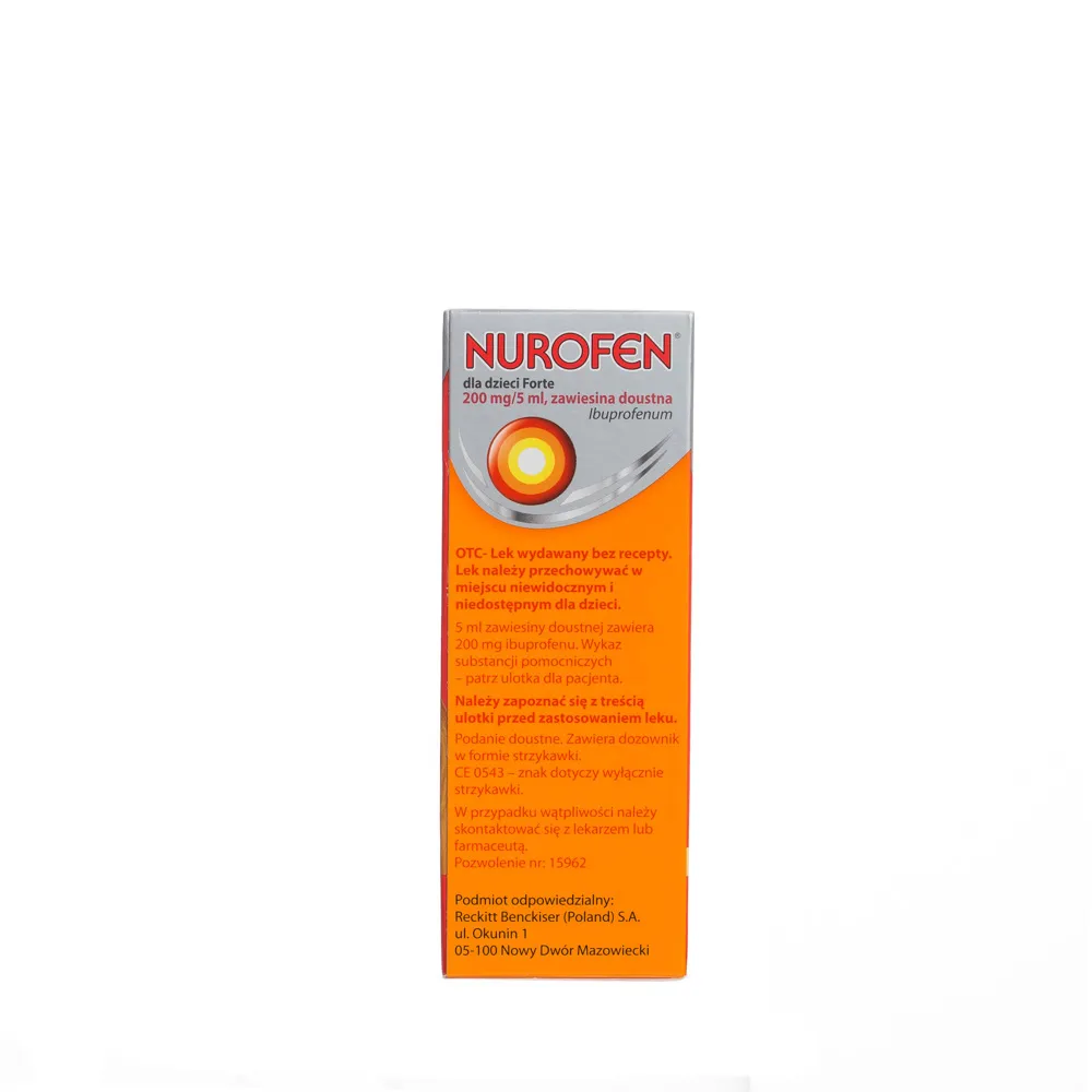 Nurofen dla dzieci Forte Truskawkowy 40 mg/ml, zawiesina doustna, 50 ml 
