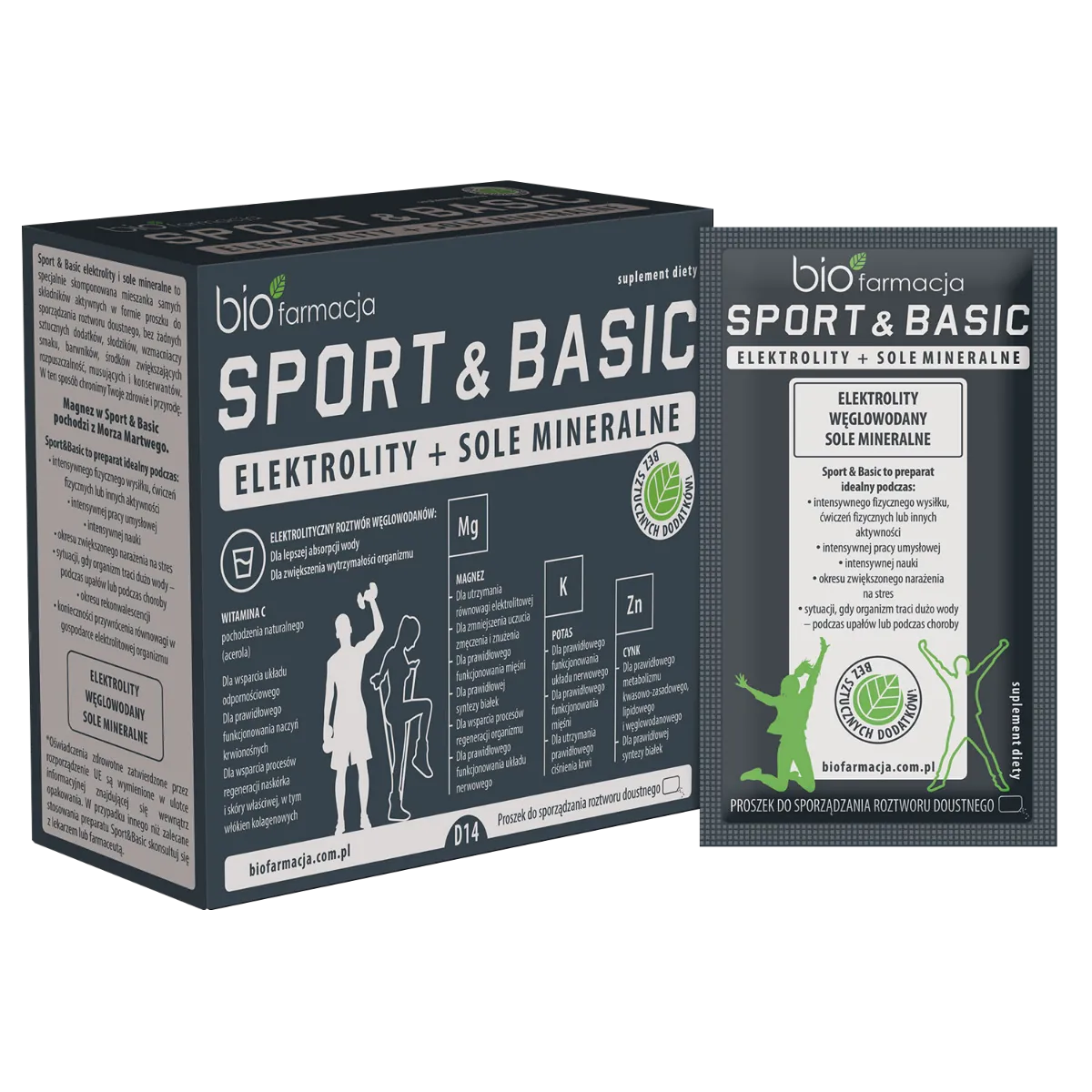Biofarmacja Sport&Basic naturalne elektrolity i sole mineralne z witaminą C, 14 szt.