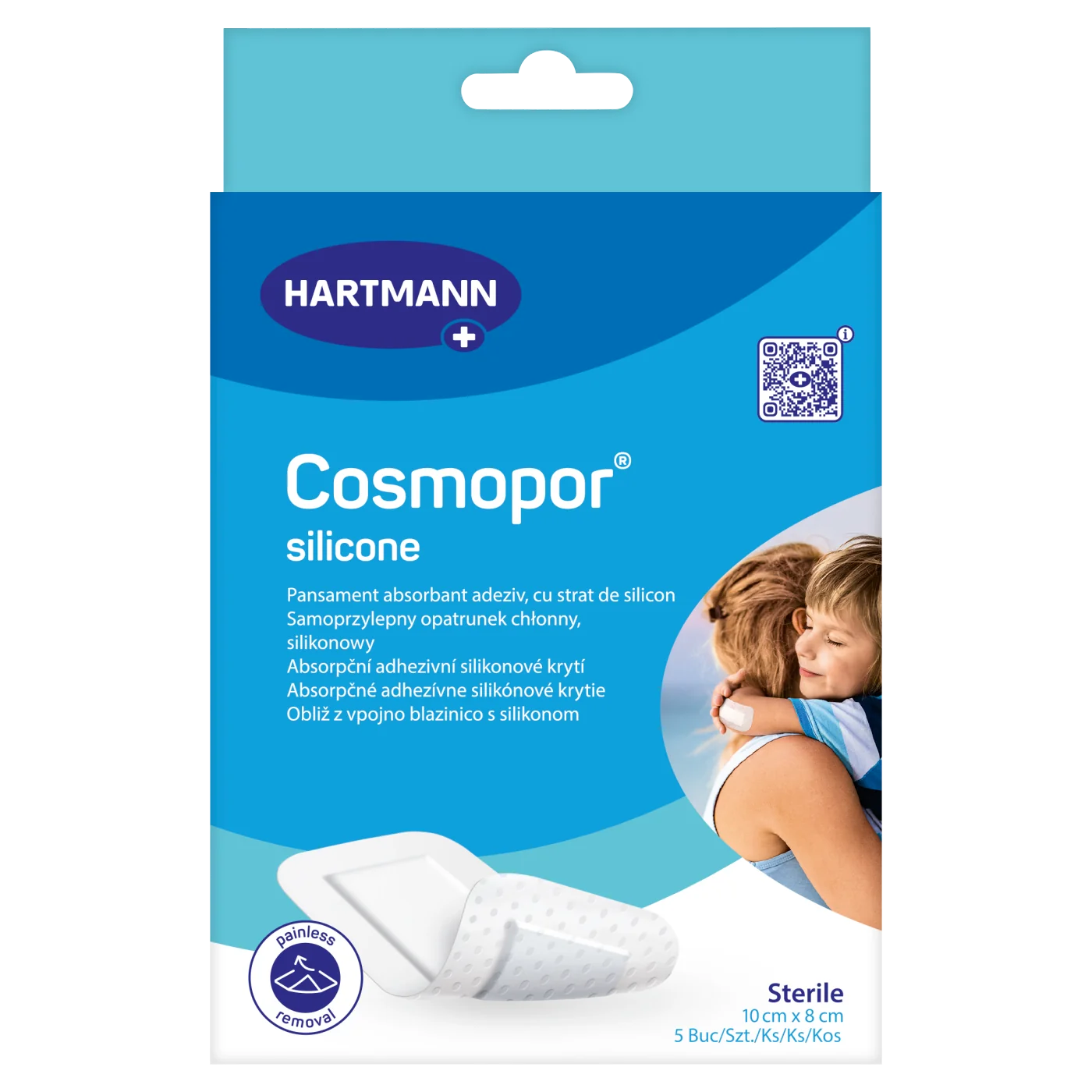 Cosmopor silicone opatrunek samoprzylepny, 10x8cm, 5 szt.
