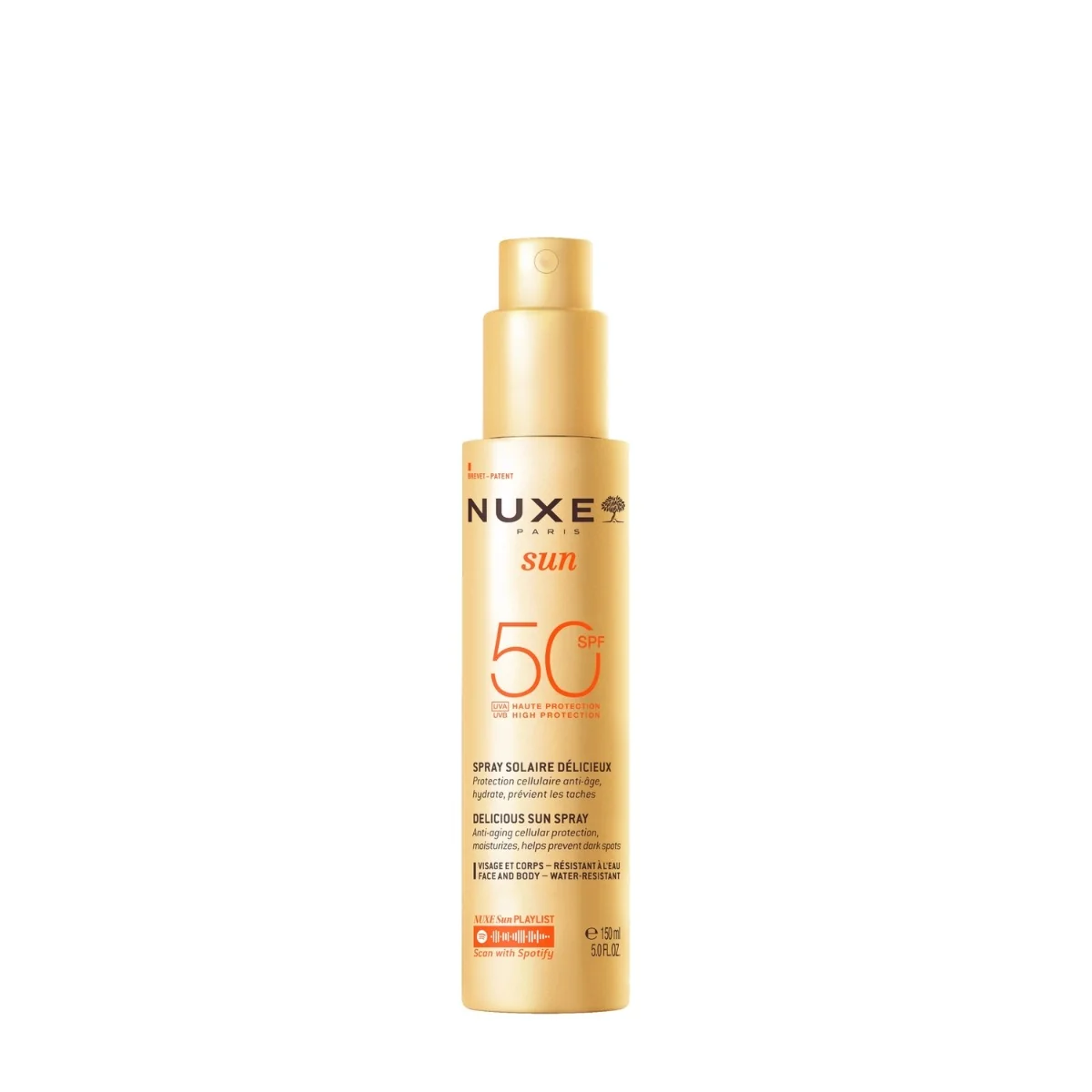 Nuxe Sun mleczko w sprayu do opalania twarzy i ciała SPF 50+, 150 ml