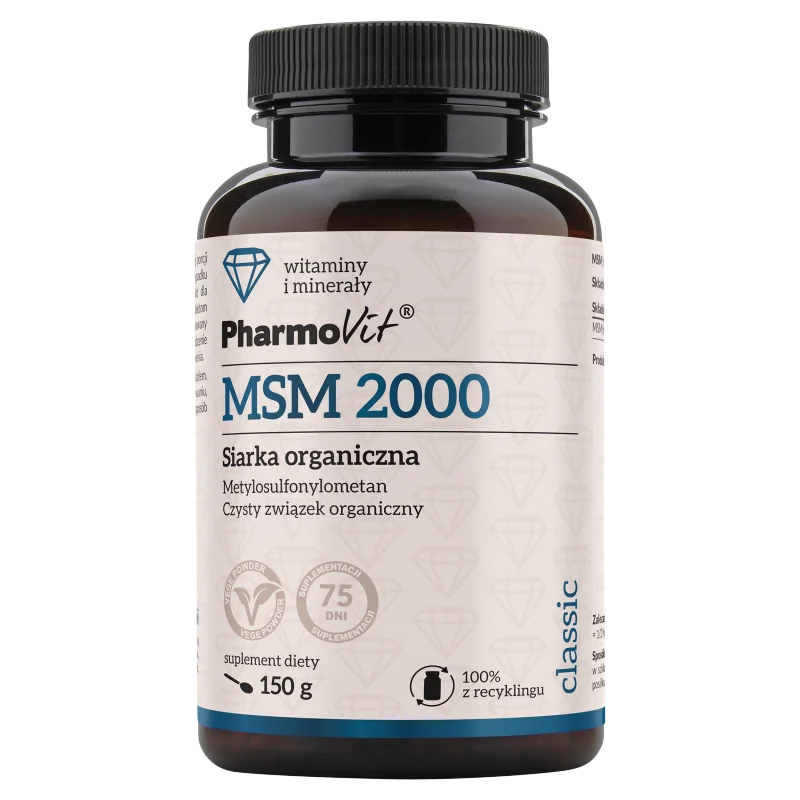 Pharmovit Classic MSM 2000 Siarka organiczna suplement diety, 150 g