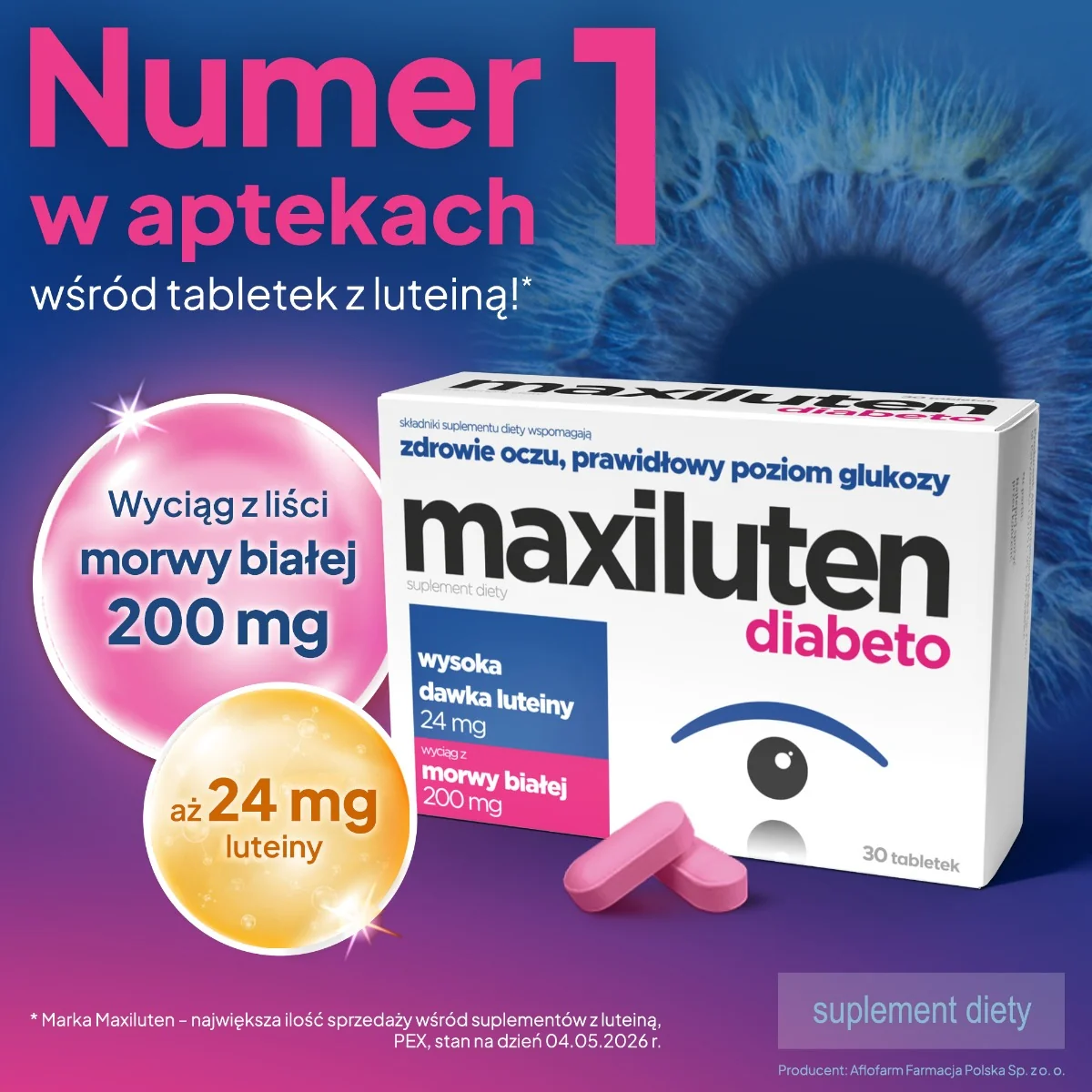 Maxiluten Diabeto 30 tabletek