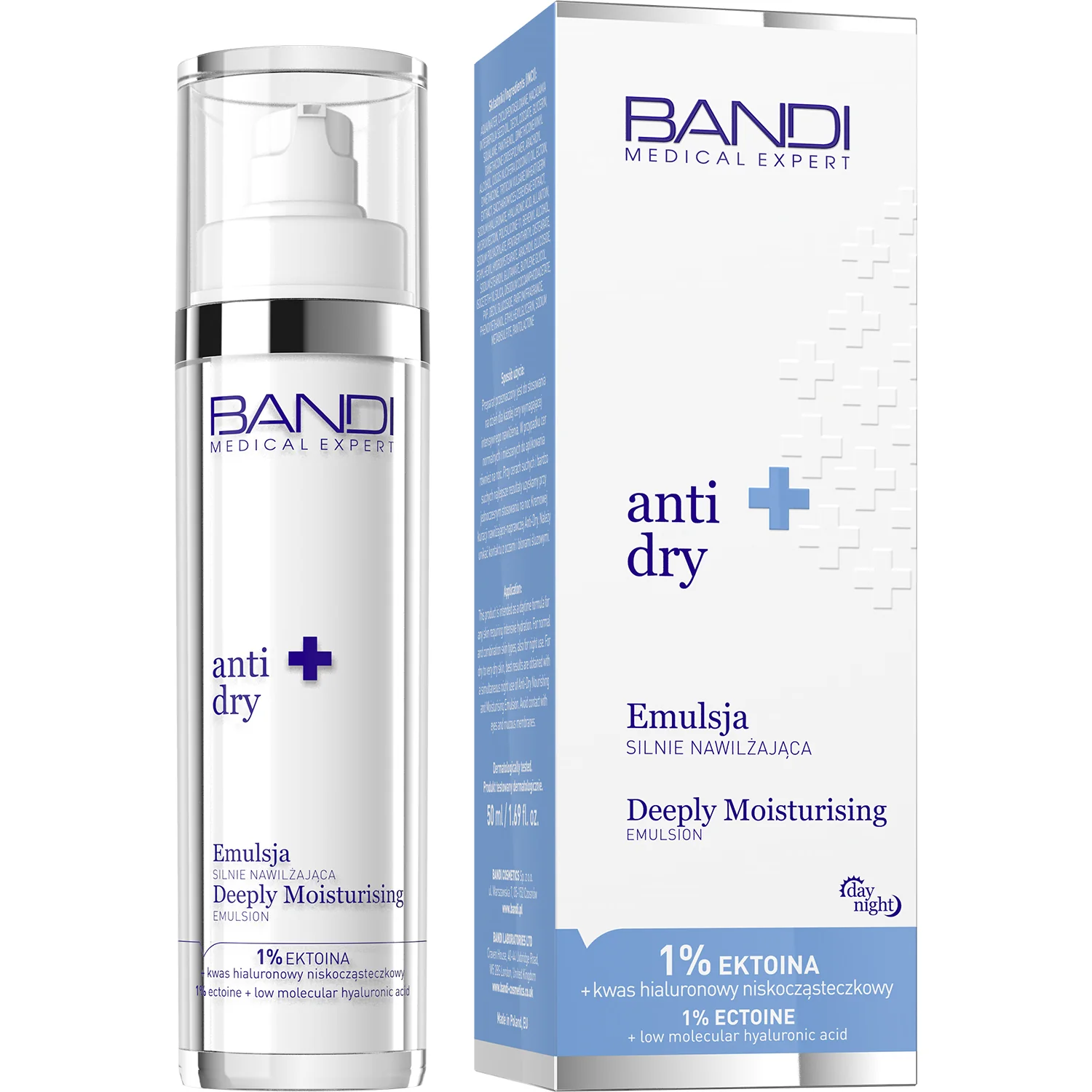 Medical Expert Anti-Dry Emulsja Silnie Nawilżająca, 1% Ektoina, Niskocząsteczkowy Kwas Hialuronowy, 50 ml