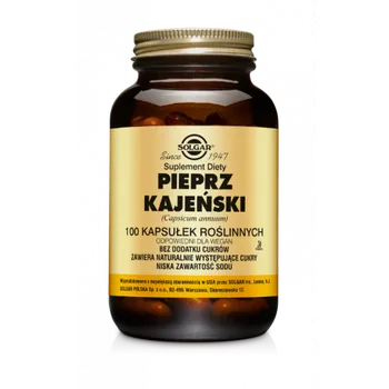 Solgar Pieprz Kajeński, suplement diety, 100 kapsułek 