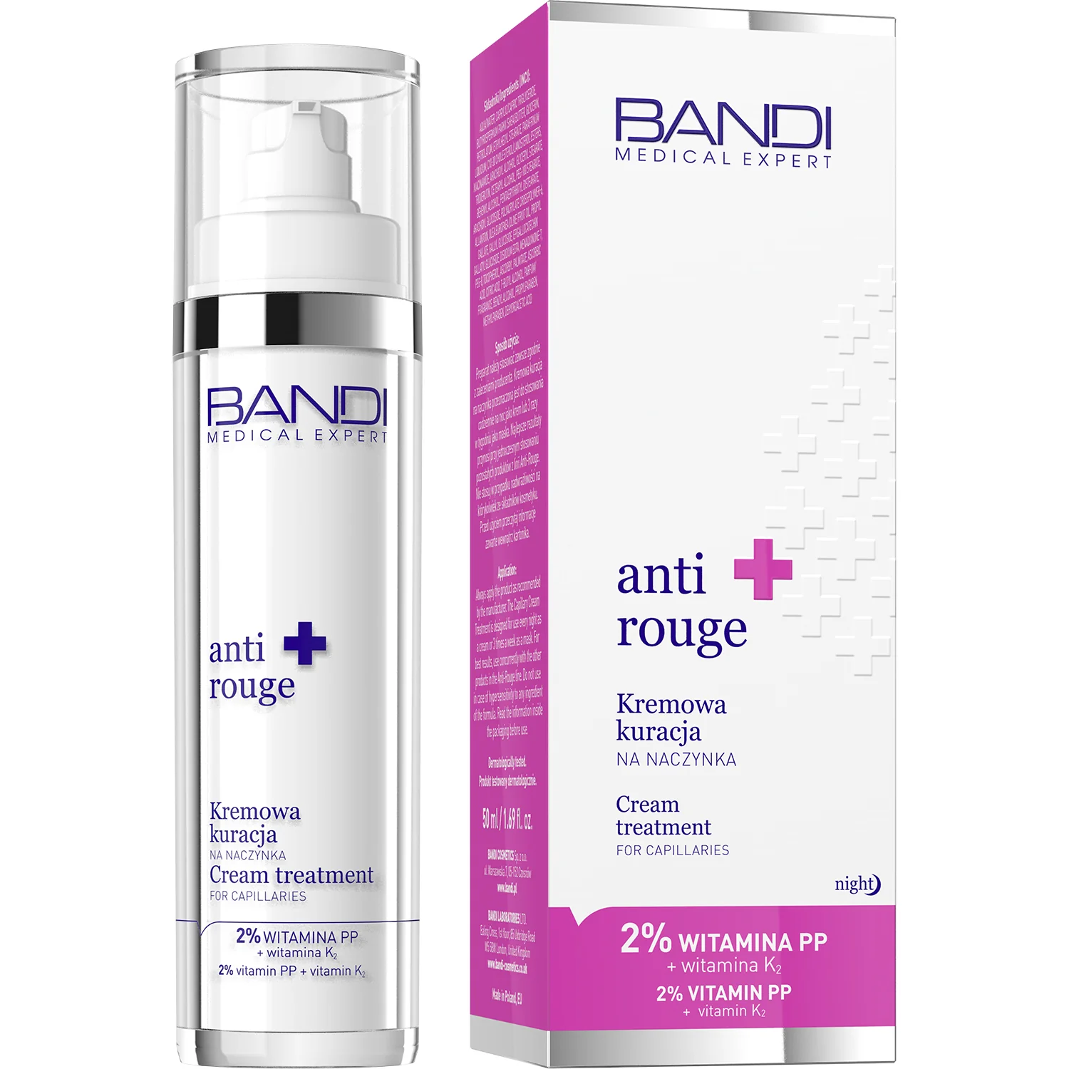 Medical Expert Anti-Rouge Kremowa Kuracja Na Naczynka 2% Witamina Pp + Witamina K, 50 ml
