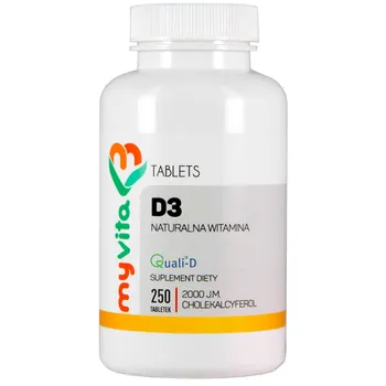 MyVita, Witamina D3 2000IU, naturalna, suplement diety, 250 tabletek 