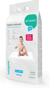 BabyOno podkłady higieniczne 60x90cm 10 sztuk + 2 gratis