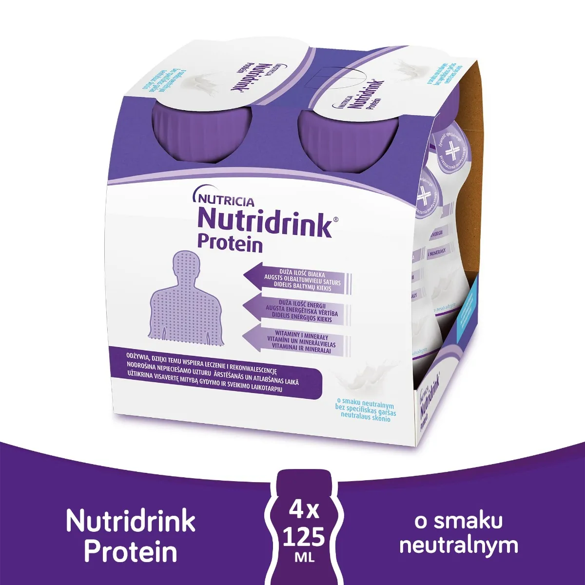 Nutridrink Protein, o smaku neutralnym, 4x125 ml