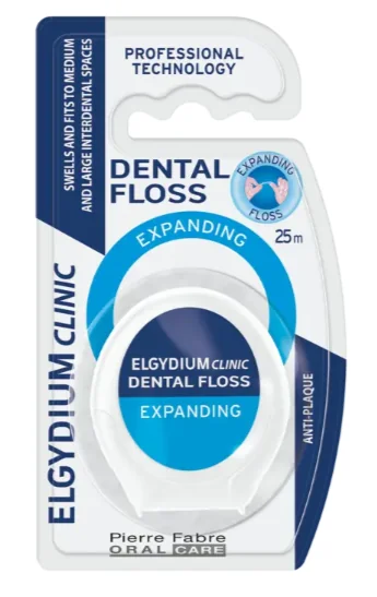 Elgydium Clinic DentalFloss nić dentystyczna pęczniejąca, 25 m