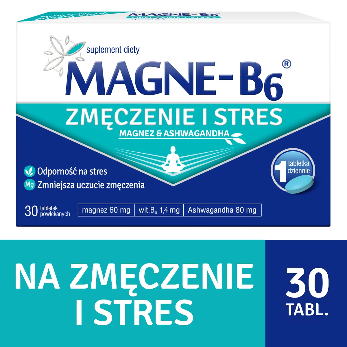 Magne-B6 Zmęczenie i Stres, suplement diety, 30 tabletek powlekanych
