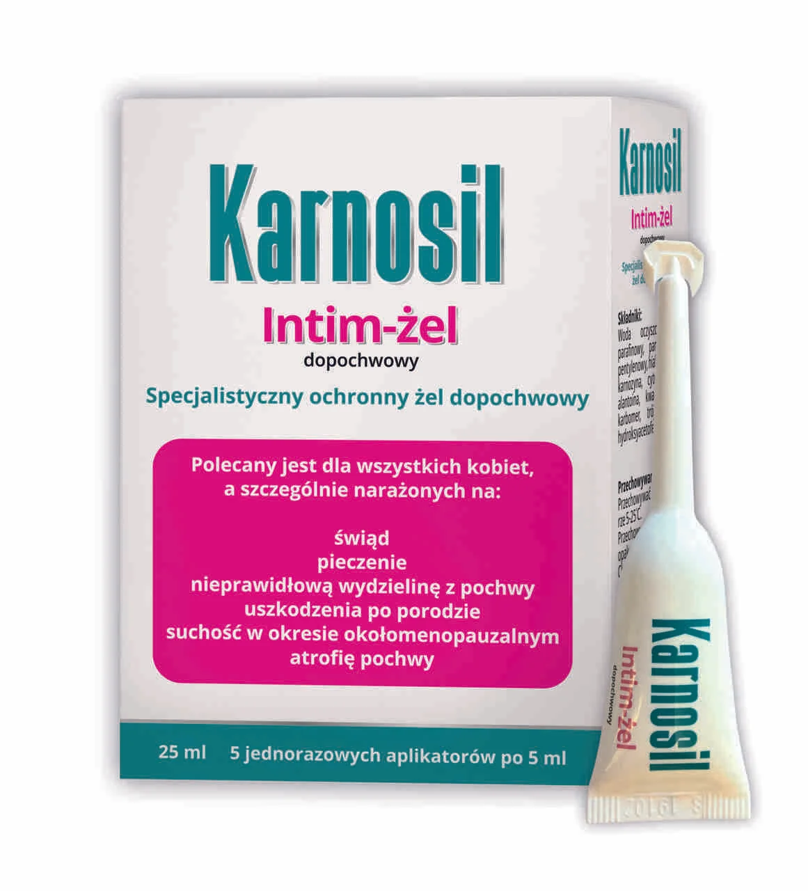 Karnosil Intim-Żel, specjalistyczny ochronny żel dopochwowy, 5 aplikatorów po 5 ml