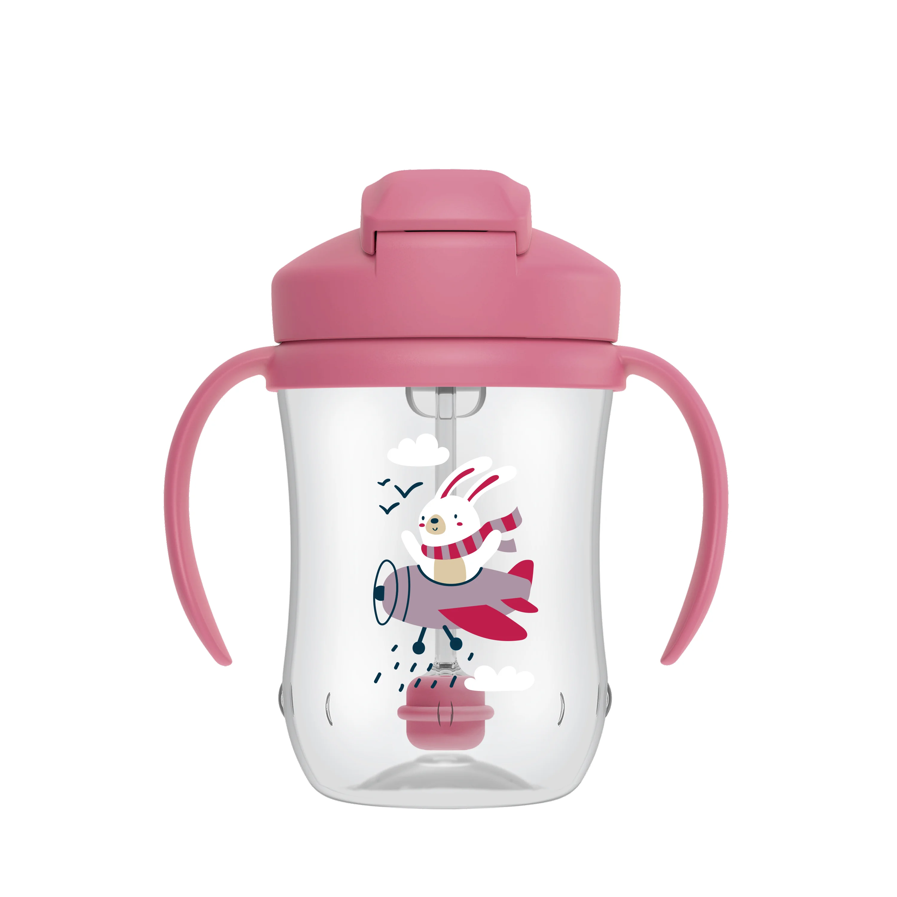 Dr Brown's Kubek 270 ml Pierwsza Słomka różowy, 1 sztuka