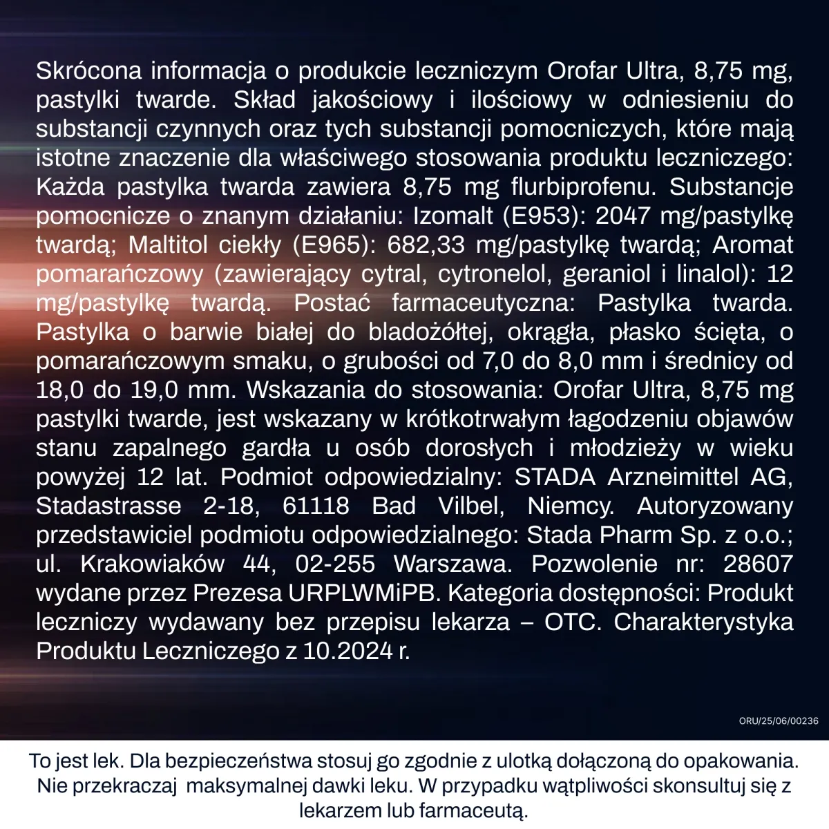 Orofar Ultra 8,75 mg 24 pastylki twarde