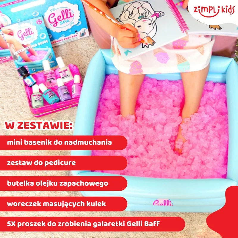 Zimpli Kids Gelli Spa domowe spa dla stóp z miską, przybornikiem i galaretką