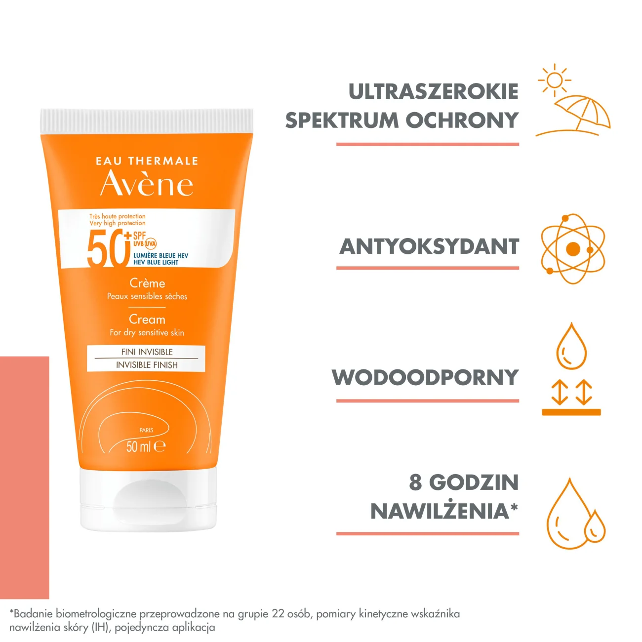Avene Eau Thermale krem SPF 50+, 50 ml
