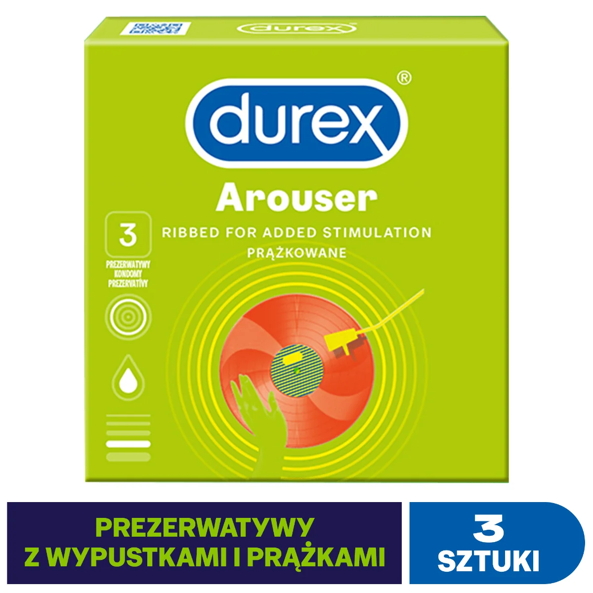 Durex Arouser prezerwatywy, 3 szt.