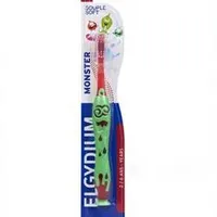 Elgydium Kids Monster, szczoteczka do zębów dla dzieci w wieku 2-6 lat, 1 sztuka