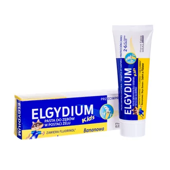 Elgydium Kids pasta do zębów przeciwpróchnicowa bananowa, 50 ml