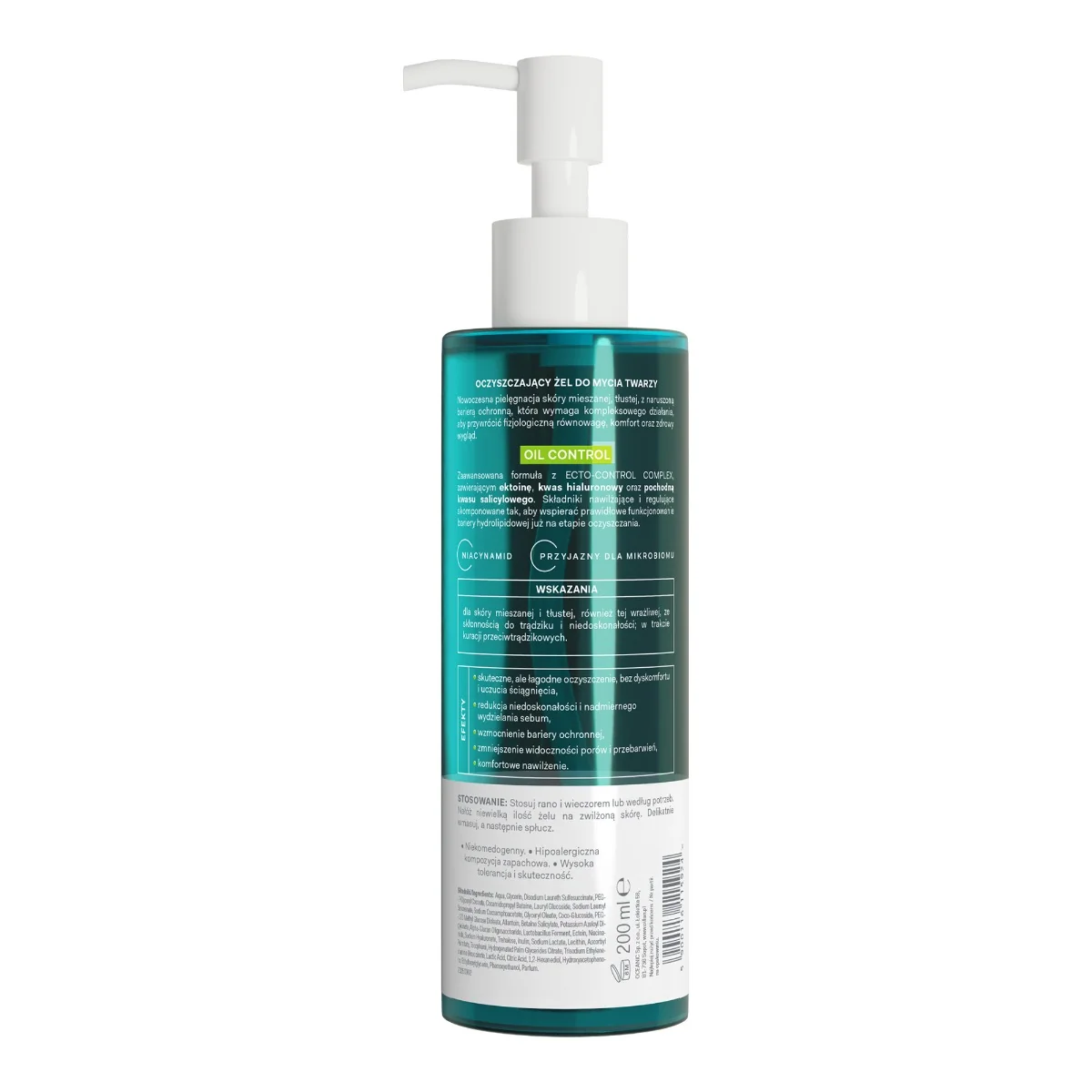 Oillan Oil Control oczyszczający żel do mycia twarzy, 200 ml