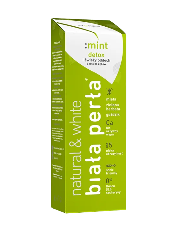 Biała Perła, Natural Mint, pasta do zębów wybielająca, 75 ml