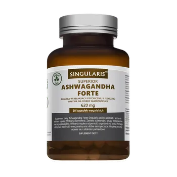Singularis Superior, Ashwagandha Forte 620mg, suplement diety, 60 kapsułek 