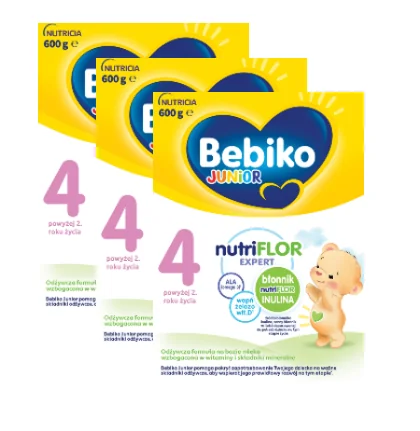 Bebiko Junior 4 Odżywcza formuła na bazie mleka dla dzieci powyżej 2. roku życia,  3 x 600 g