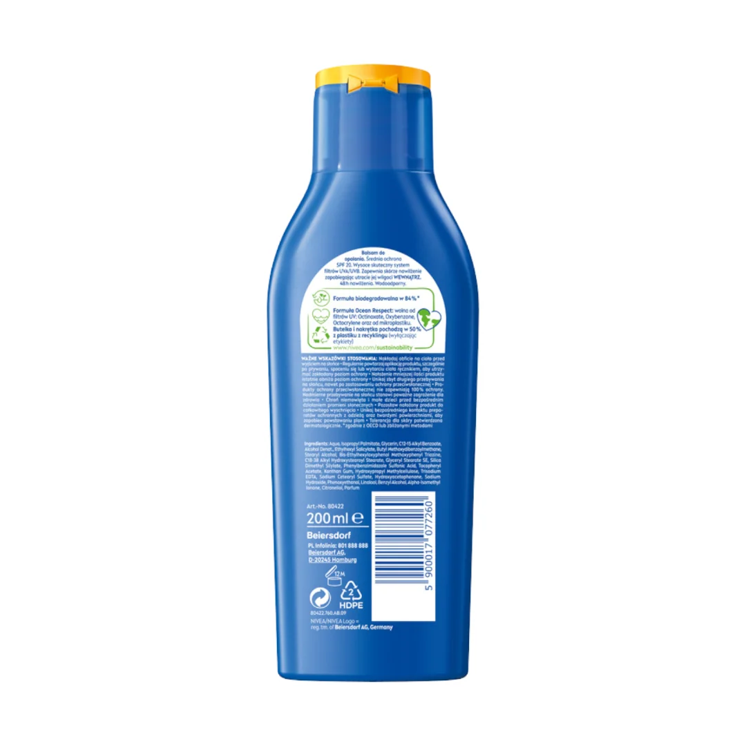 Nivea Sun nawilżający balsam do opalania SPF 20, 200 ml