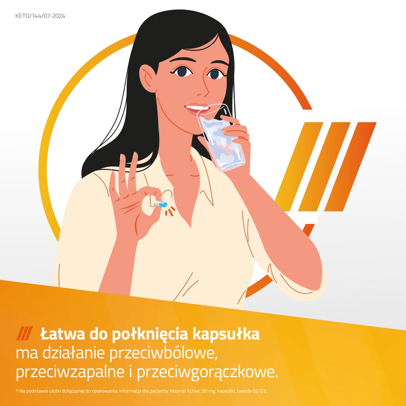 Ketonal Active lek o działaniu przeciwbólowym i przeciwzapalnym, 10 kapsułek
