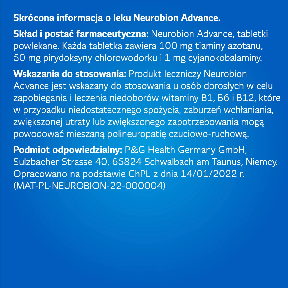 Neurobion Advance 100 mg + 50 mg + 1 mg 30 tabletek powlekanych