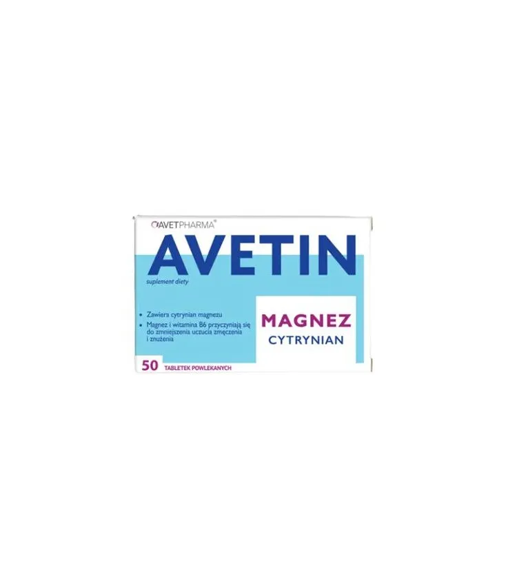 Avetin Magnez Cytrynian, 50 tabletek