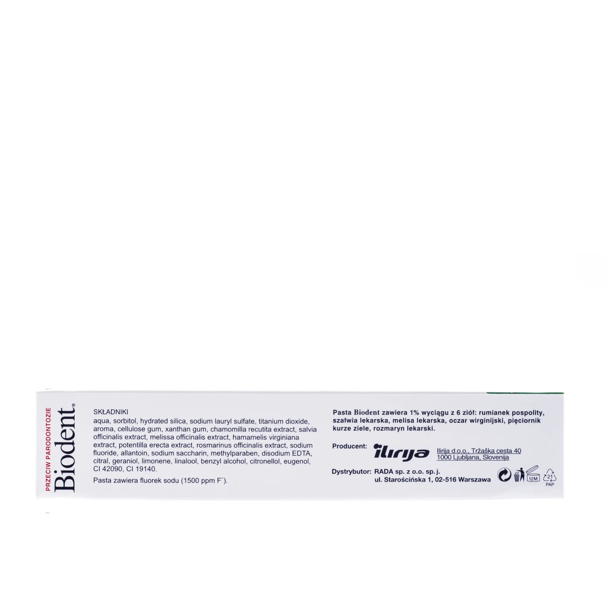Biodent pasta do zębów przeciw paradontozie, 125 g