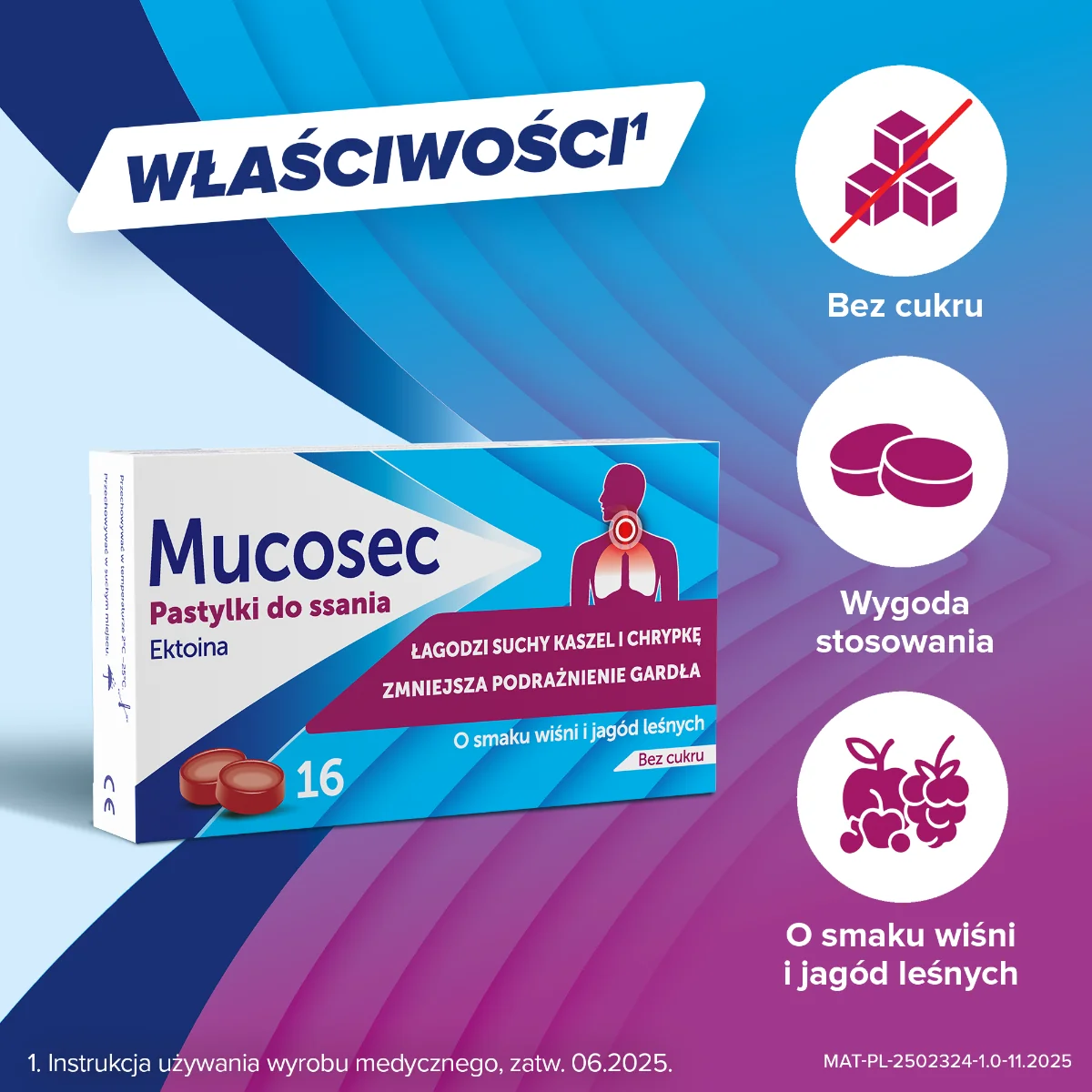 Mucosec 16 pastylek do ssania