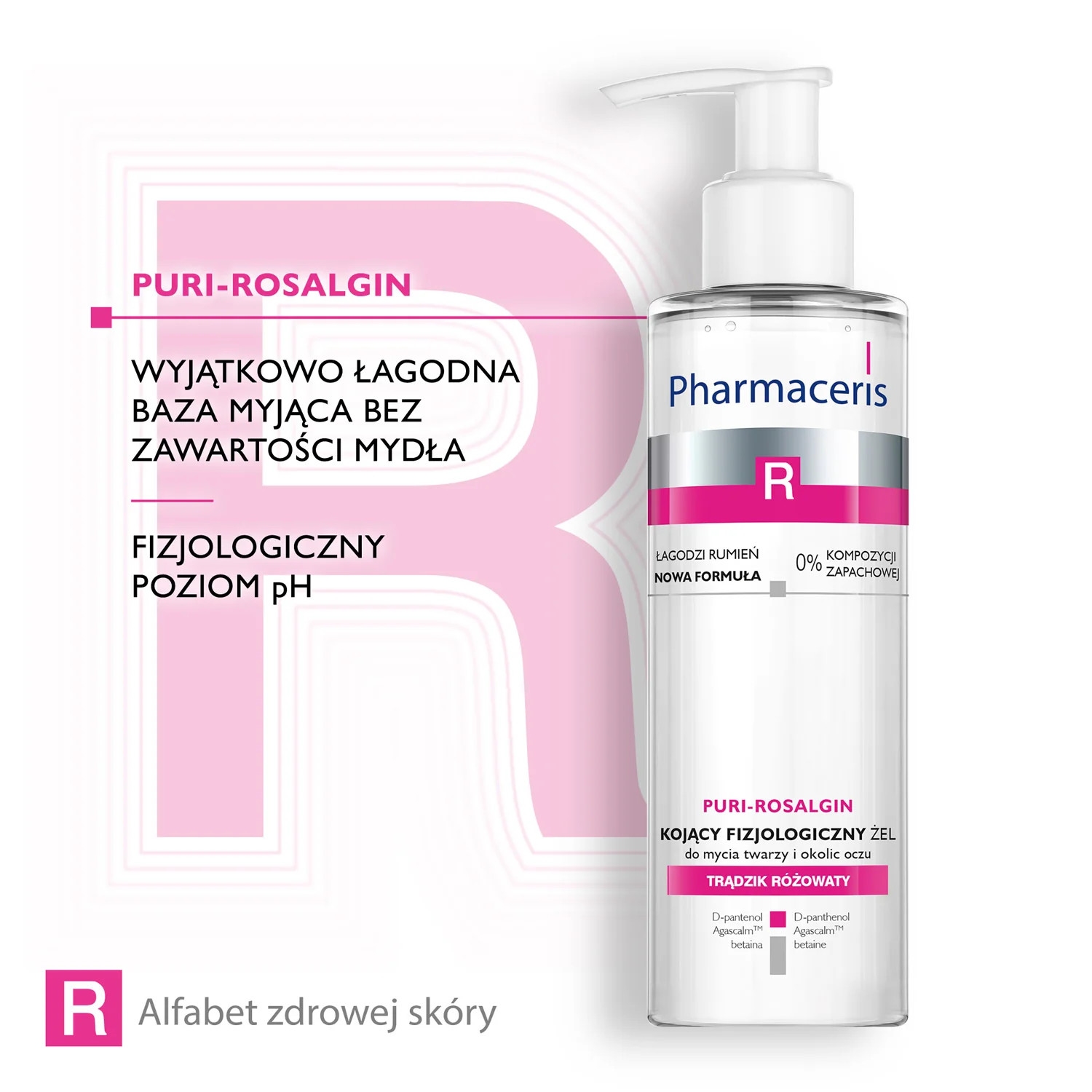 Pharmaceris R Puri-Rosalgin kojący fizjologiczny żel do mycia twarzy i okolic oczu, 190 ml