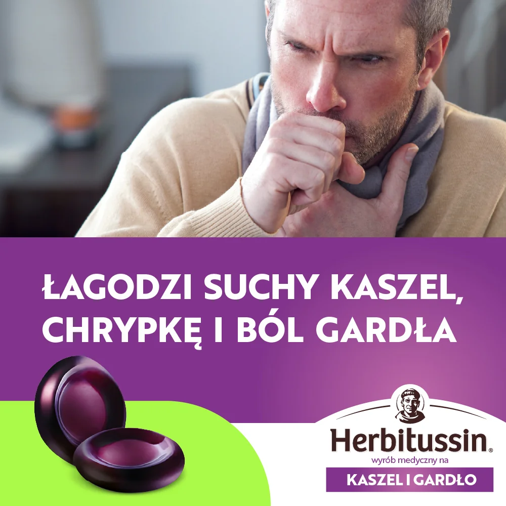 Herbitussin na kaszel i gardło, 24 pastylki