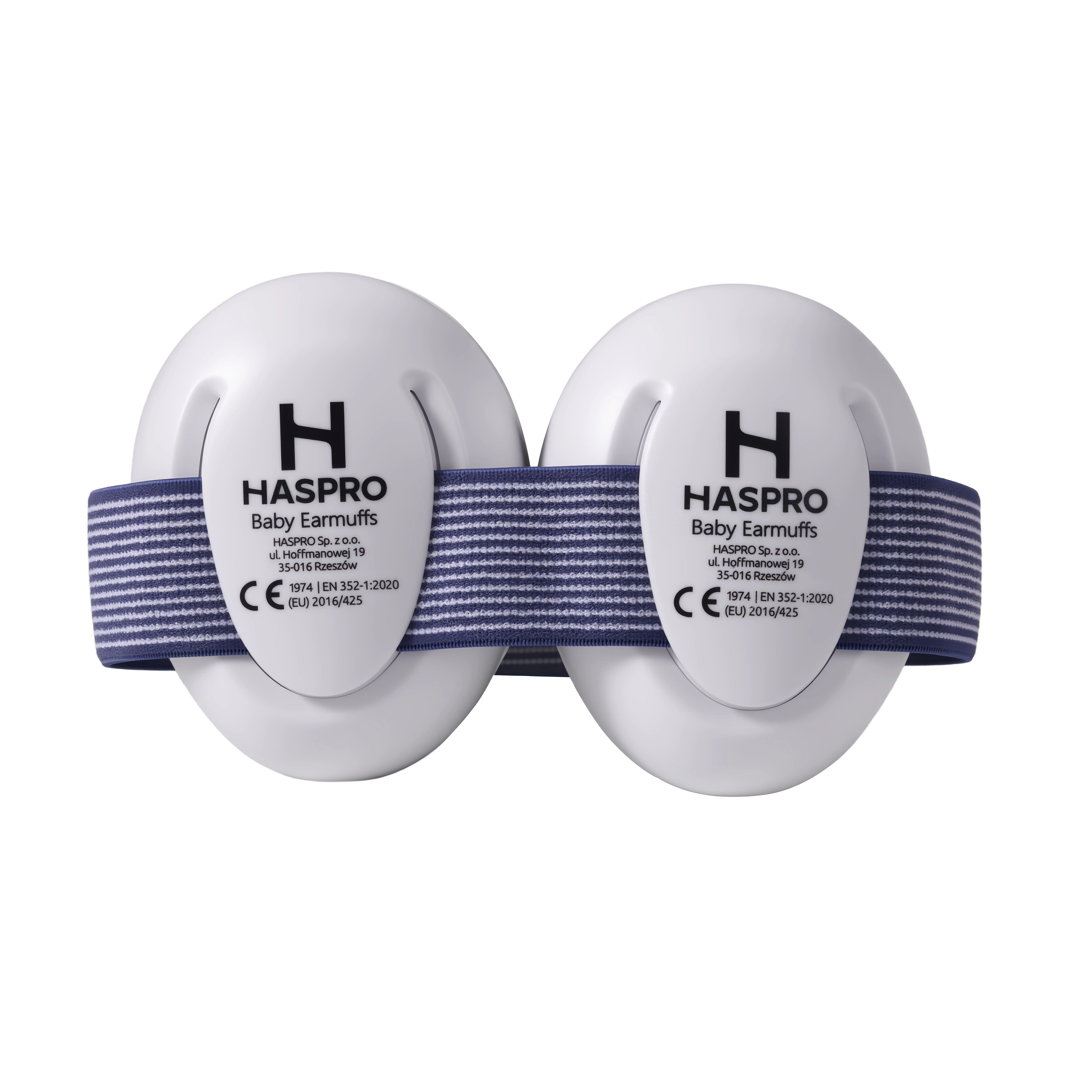 HASPRO Baby Earmuffs BLUE 0+ niebieskie nauszniki dla dzieci i niemowląt, 1 sztuka