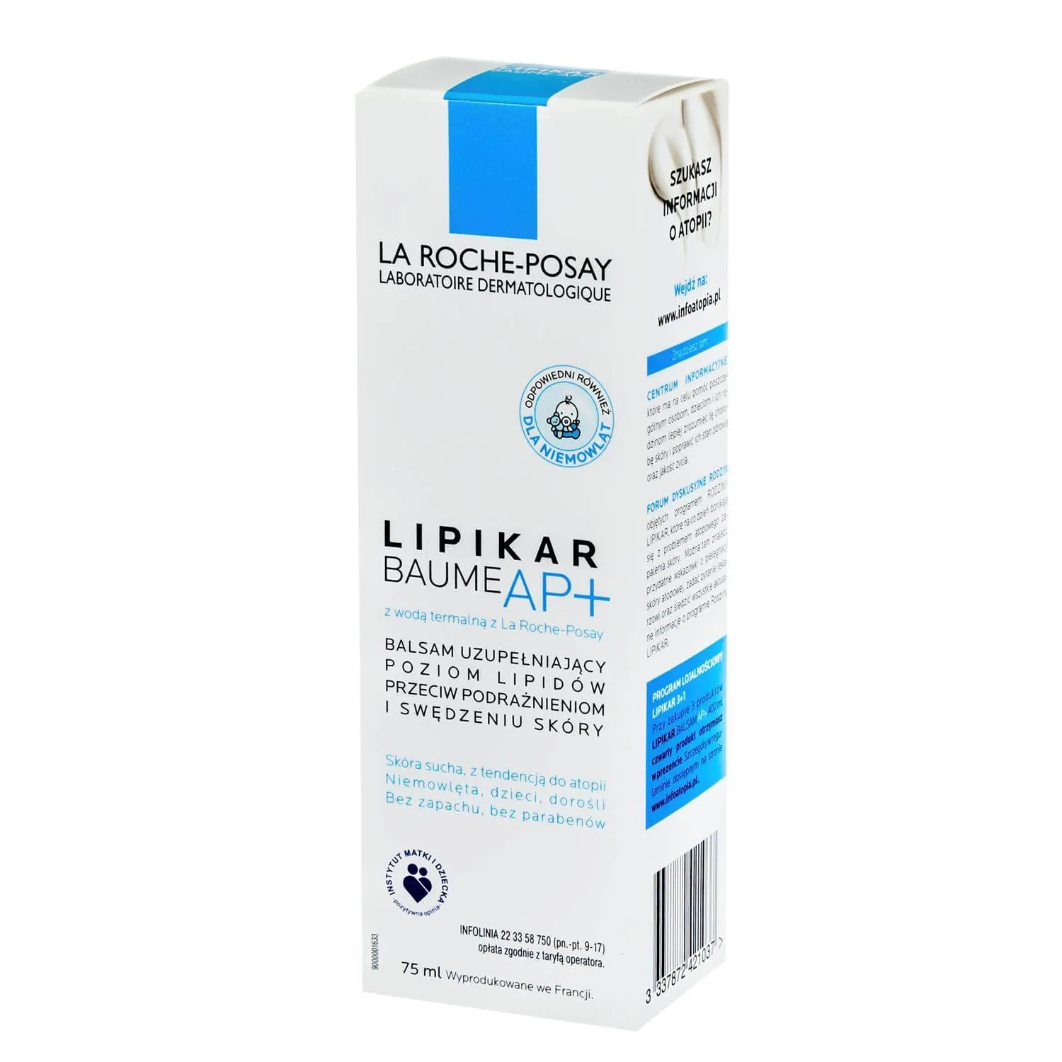 La Roche-Posay Lipikar Baume AP+, balsam do suchej skóry, 75 ml 