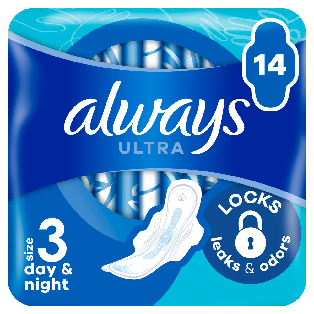 Always Ultra Night Duo Podpaski ze skrzydełkami na noc, 2 x 7 szt. 