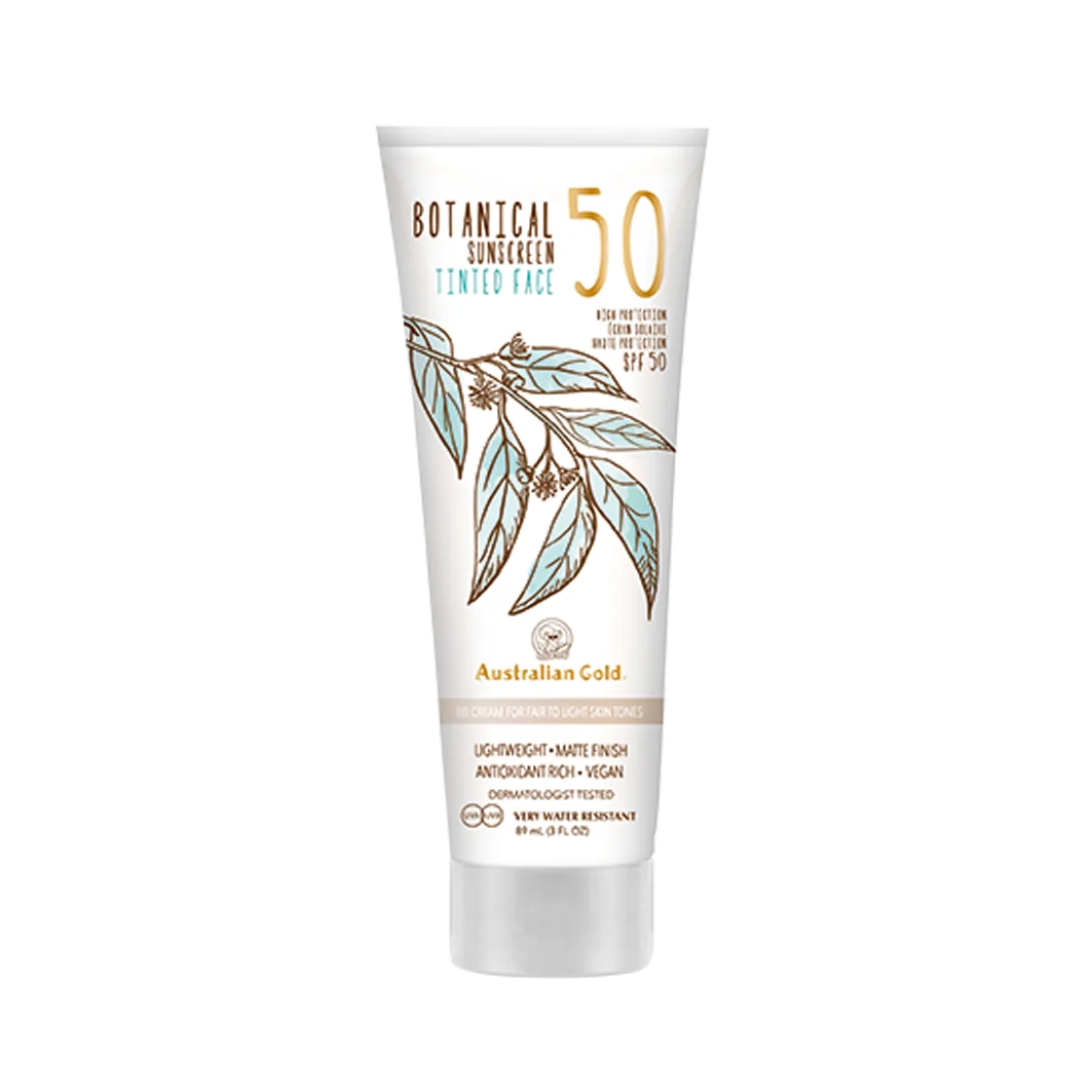 Australian Gold Botanical Tinted Face krem BB z filtrem mineralnym do twarzy SPF 50, fair light, 89 ml