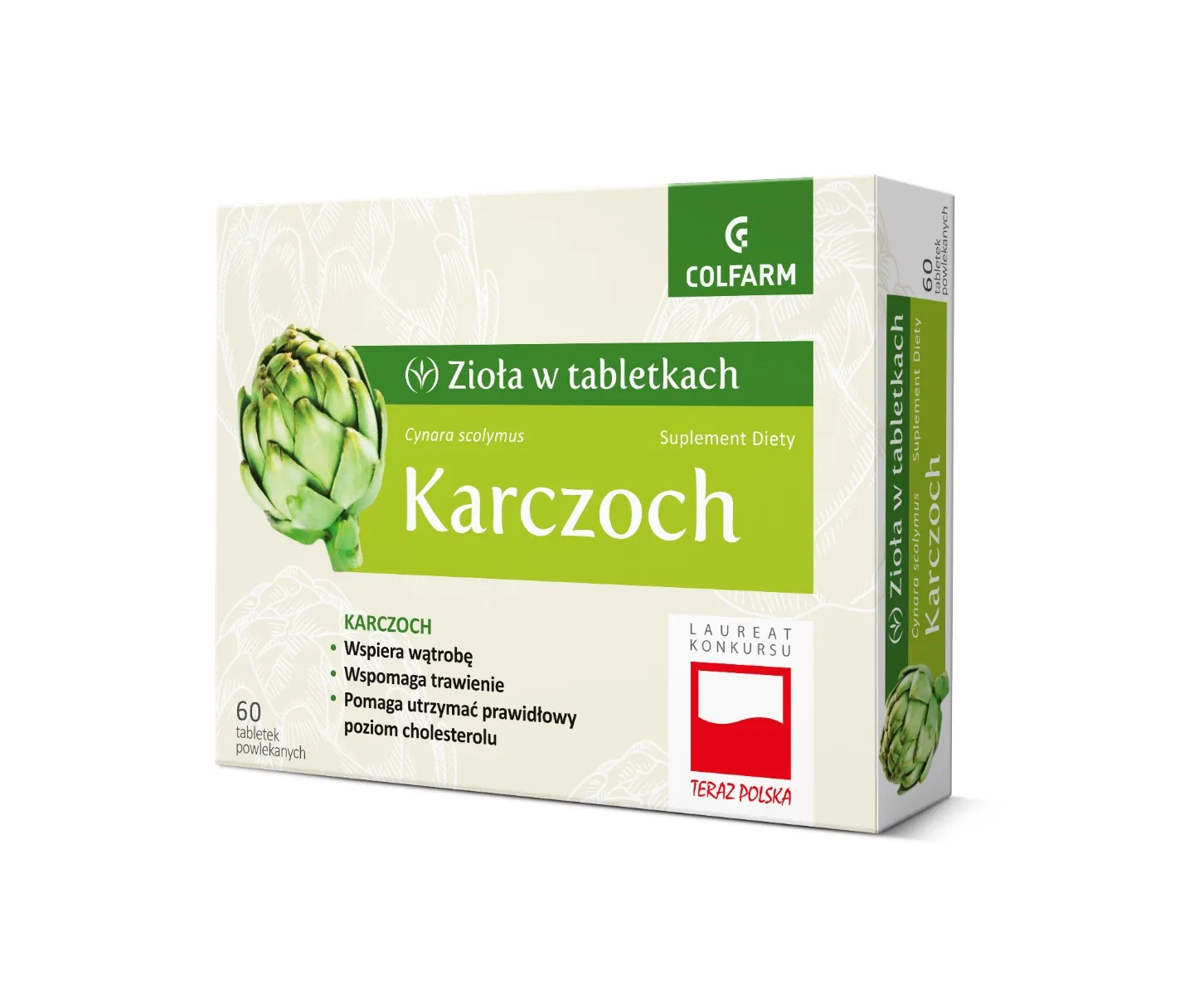 Colfarm Karczoch, suplement diety, 60 tabletek powlekanych
