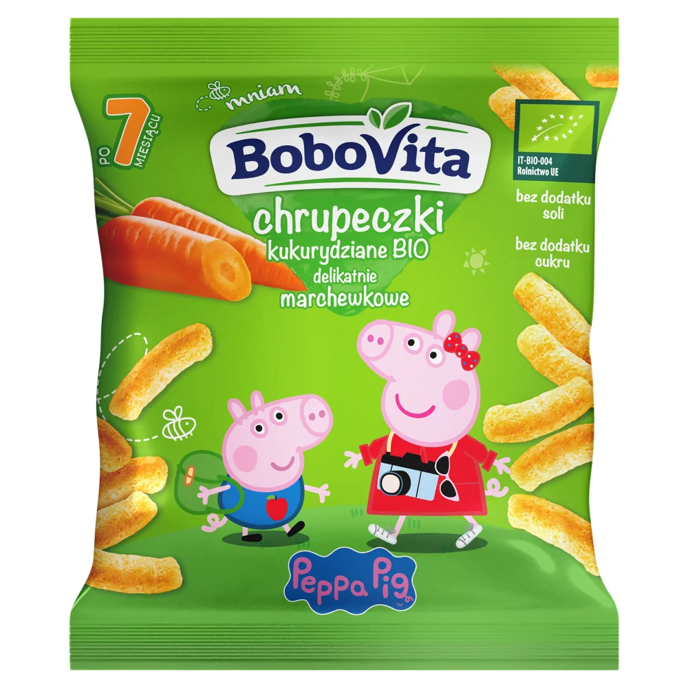BoboVita Bio chrupeczki kukurydziane delikatnie marchewkowe, 20 g