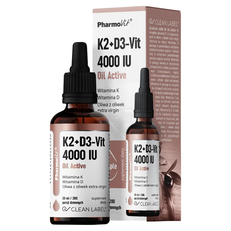 Pharmovit Clean Label K2+D3-Vit 4000 IU Oil Active suplement diety, 30 ml
